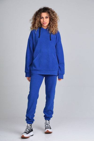 Теплый флисовый костюм из трикотажа с карманами HIT 0320 синий - фото 4