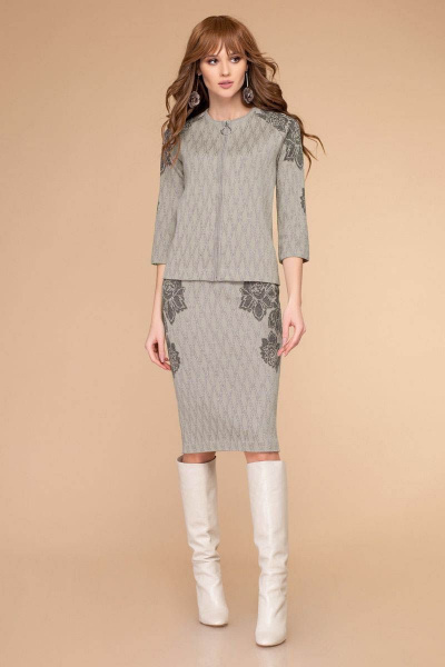 Жакет в стиле на каждый день из трикотажа Barbara Geratti С3687BG беж/т.беж - фото 1