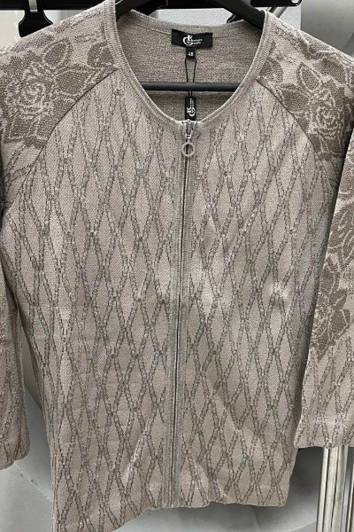 Жакет в стиле на каждый день из трикотажа Barbara Geratti С3687BG беж/т.беж - фото 2