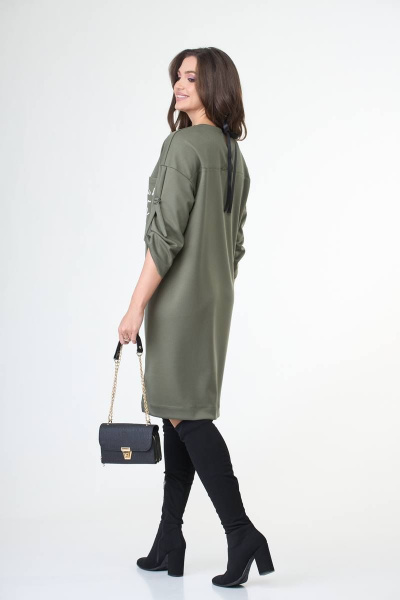 Демисезонное платье с карманами из трикотажа с апликациями Taita plus 2133/16-3 - фото 7