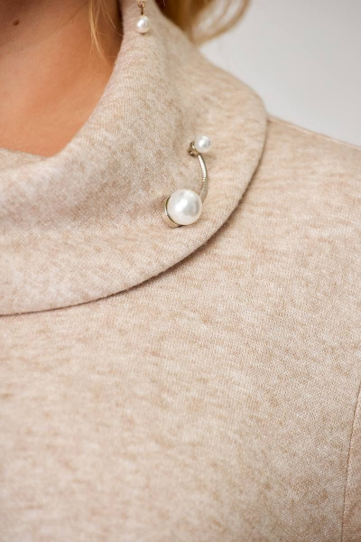 Платье Swallow 642 бежевый_меланж - фото 6