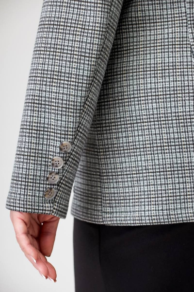 Деловой костюм 2-ка из трикотажа с юбкой и топом Swallow 628 серебряный_иней/черный - фото 10