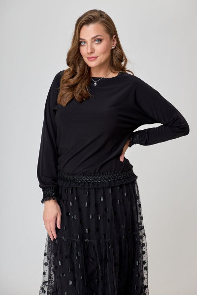 Блуза, юбка T&N 7339 черный - фото 7