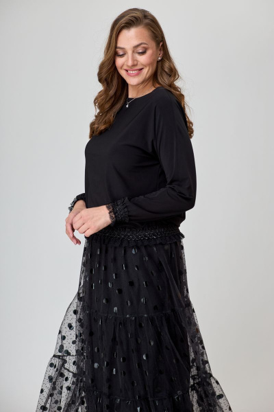 Блуза, юбка T&N 7339 черный - фото 6
