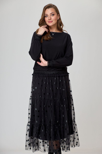 Блуза, юбка T&N 7339 черный - фото 4