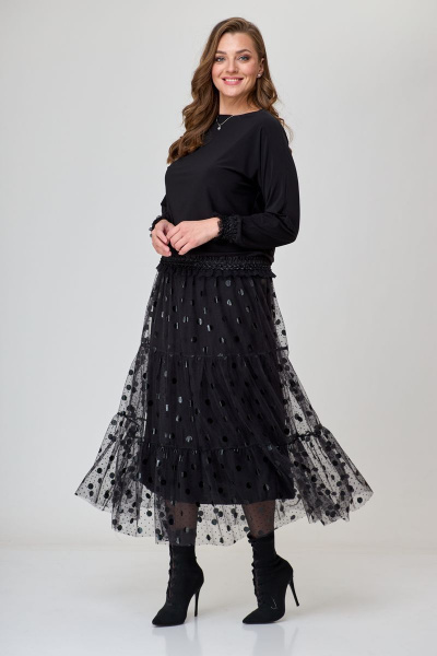 Блуза, юбка T&N 7339 черный - фото 3