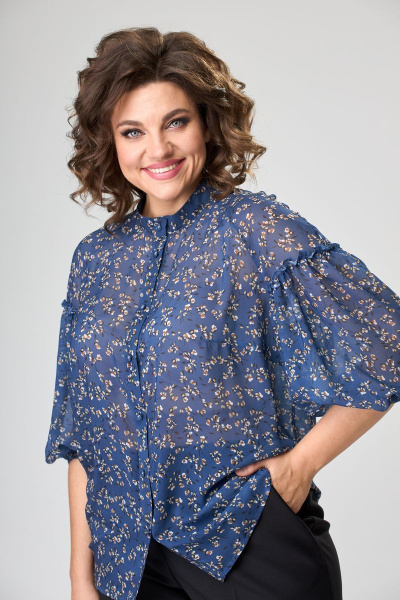 Блуза ANASTASIA MAK 1026 индиго - фото 2