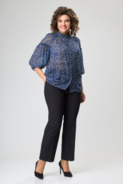 Блуза ANASTASIA MAK 1026 индиго - фото 4