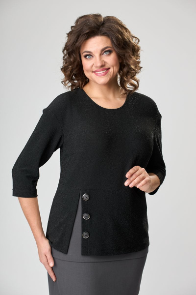 Джемпер, юбка ANASTASIA MAK 527 графит_с_черным - фото 6