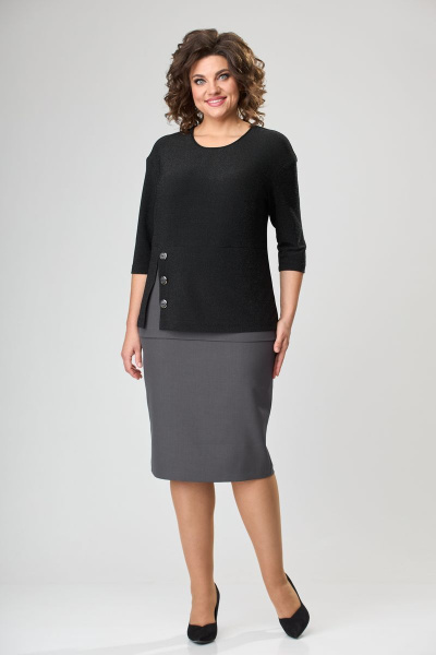 Джемпер, юбка ANASTASIA MAK 527 графит_с_черным - фото 2