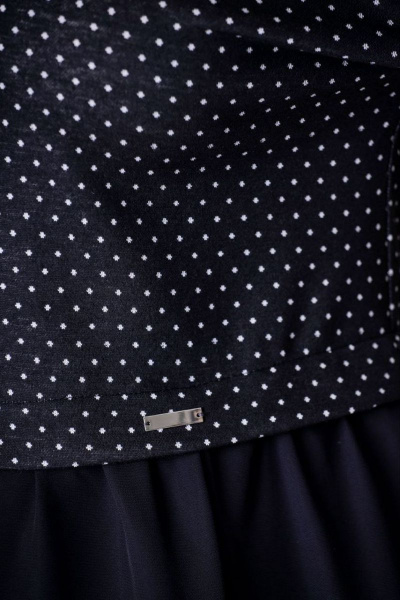 Платье EVA GRANT 7084 черный+горох - фото 4