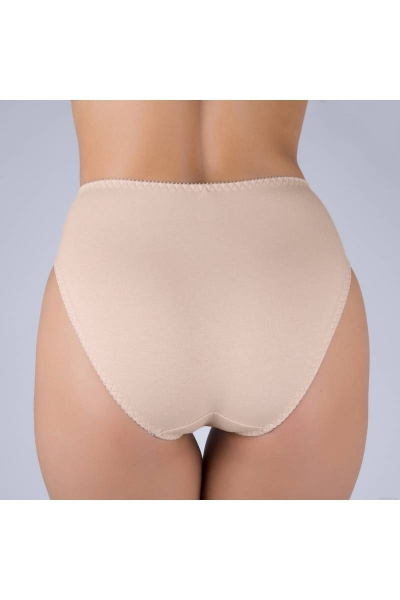 Бежевые трусы из трикотажа с кружевной отделкой Verally 107-5 серебристый пион - фото 2