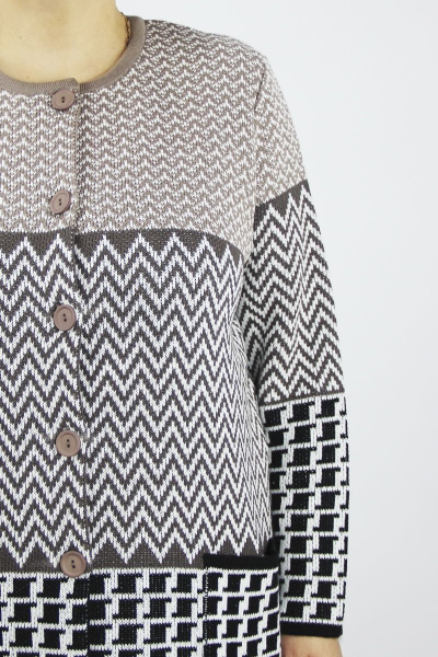 Демисезонный жакет из трикотажа с накладными карманами Полесье С2636-21 1С1344-Д43 170,176 бархан - фото 3