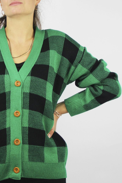 Жакет вязаный прямой силуэт демисезонный с рукавами рубашечного типа Полесье С2692-22 2С5169-Д43 158,164 бильярд - фото 3