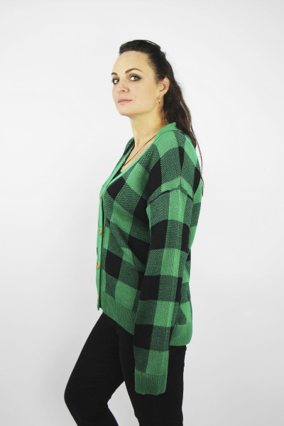 Жакет вязаный прямой силуэт демисезонный с рукавами рубашечного типа Полесье С2692-22 2С5169-Д43 158,164 бильярд - фото 2