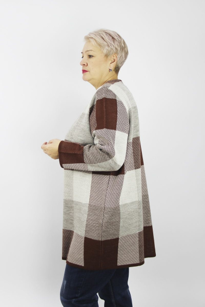 Жакет вязаный прямой силуэт демисезонный на пуговицах Полесье С2694-22 2С5170-Д43 158,164 грильяж - фото 2