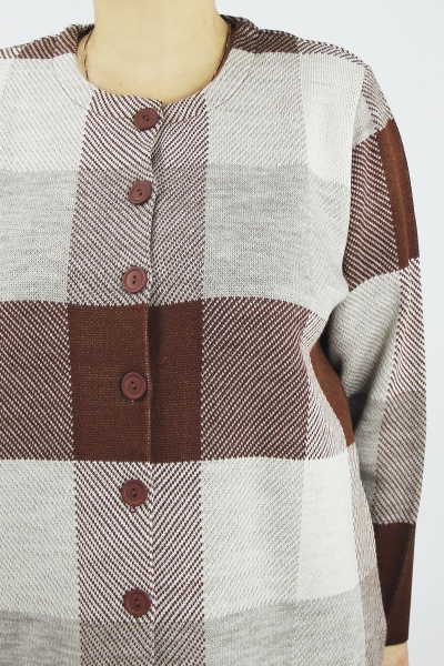 Жакет демисезонный из трикотажа с пуговичной застежкой Полесье С2694-22 2С5170-Д43 170,176 грильяж - фото 3