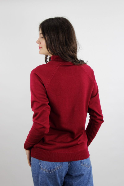 Вязаный демисезонный свободный свитер с воротником-стойка Полесье С3316-15 5С1754-Д43 170,176 св.вишня - фото 3