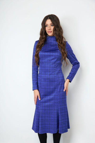 Платье с юбкой-годе и цветом синим или голубым Ларс Стиль 747 - фото 3