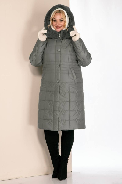 Пальто Shetti 2041 олива - фото 4