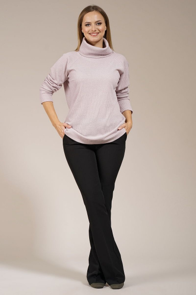 Джемпер с регланом из трикотажа, длина 60 см, розовый Медея и К 2183 лавандовый - фото 4