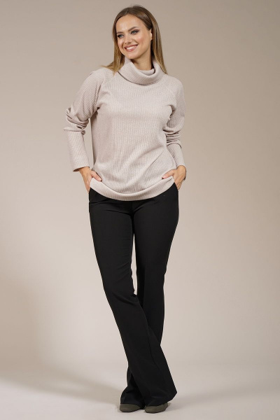 Джемпер на каждый день с регланом из трикотажа, бежевый Медея и К 2183 сливочный - фото 2