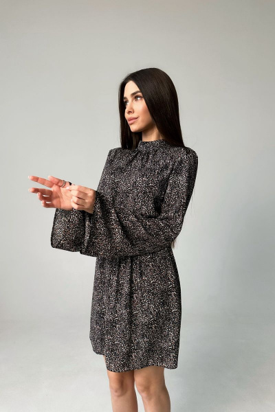 Платье шифоновое на удлиненной подкладке нарядное THE.WOMAN 0013 принт - фото 6