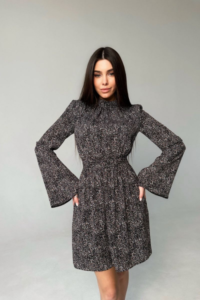 Платье шифоновое на удлиненной подкладке нарядное THE.WOMAN 0013 принт - фото 5