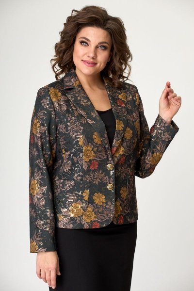 Жакет БелЭльСтиль 203-1_09_22 парча золото - фото 3