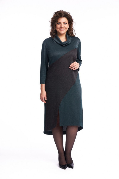 Платье свободного силуэта из трикотажа с асимметричной деталью Almirastyle 227 - фото 4