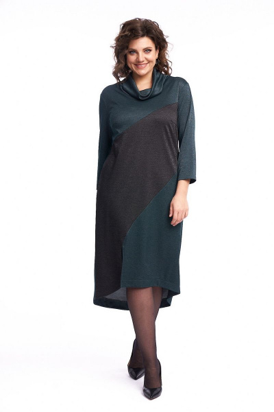 Платье свободного силуэта из трикотажа с асимметричной деталью Almirastyle 227 - фото 3