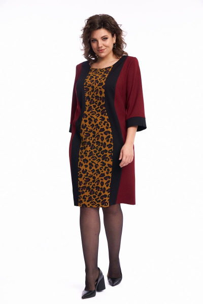 Платье демисезонное женское приталенное с леопардовым принтом Almirastyle 238 - фото 1