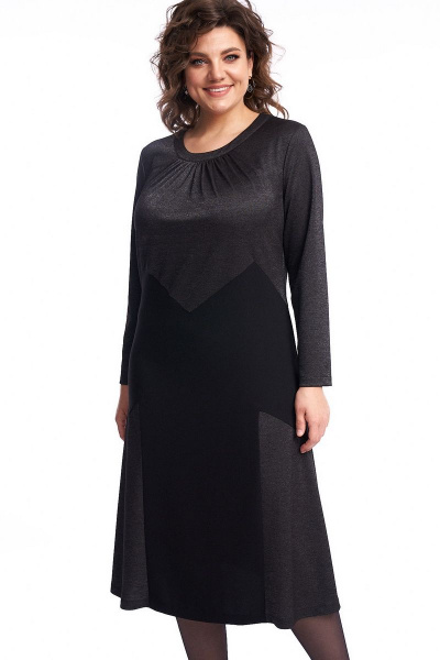 Платье демисезонное женское расклешённое из двух тканей Almirastyle 242 - фото 1