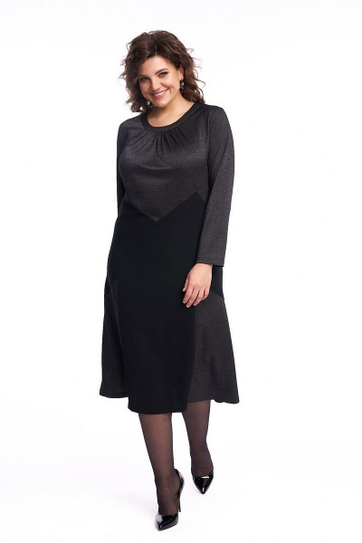 Платье демисезонное женское расклешённое из двух тканей Almirastyle 242 - фото 5
