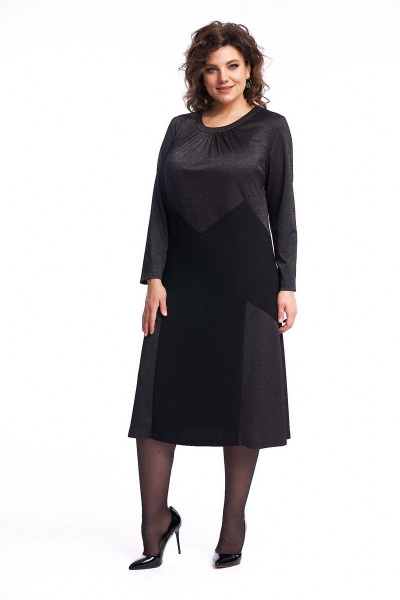 Платье демисезонное женское расклешённое из двух тканей Almirastyle 242 - фото 2
