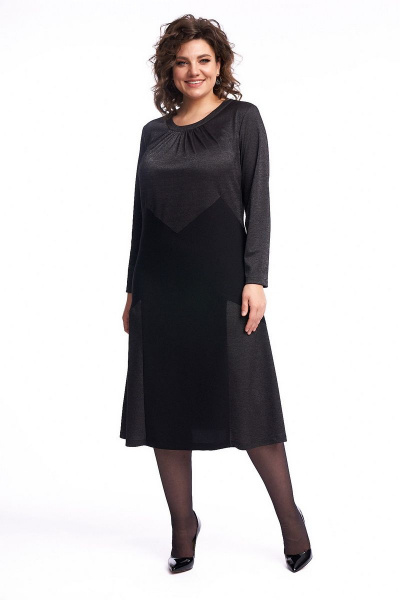 Платье демисезонное женское расклешённое из двух тканей Almirastyle 242 - фото 3