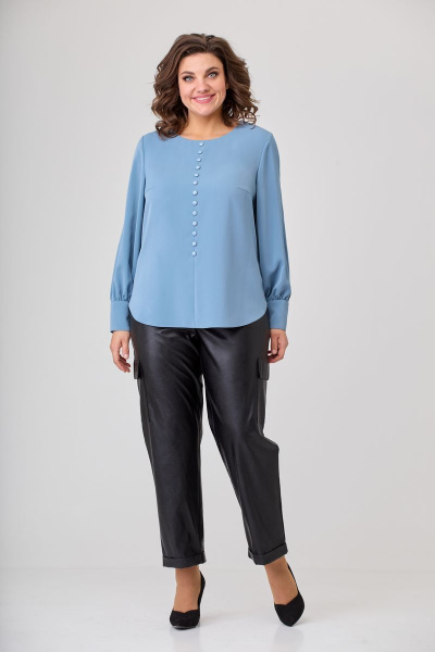 Блуза полуприлегающая с длинным рукавом и декоративными пуговицами Орхидея 1220 - фото 5