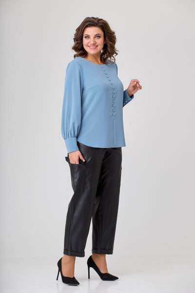 Блуза полуприлегающая с длинным рукавом и декоративными пуговицами Орхидея 1220 - фото 4