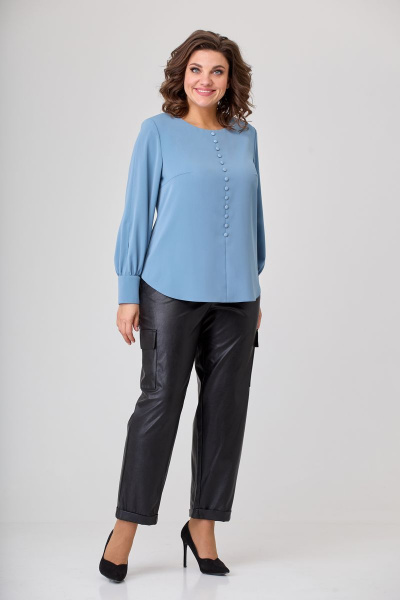 Блуза полуприлегающая с длинным рукавом и декоративными пуговицами Орхидея 1220 - фото 3