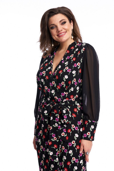 Платье с запахом, приталенное из ткани с ярким принтом Almirastyle 204 - фото 1