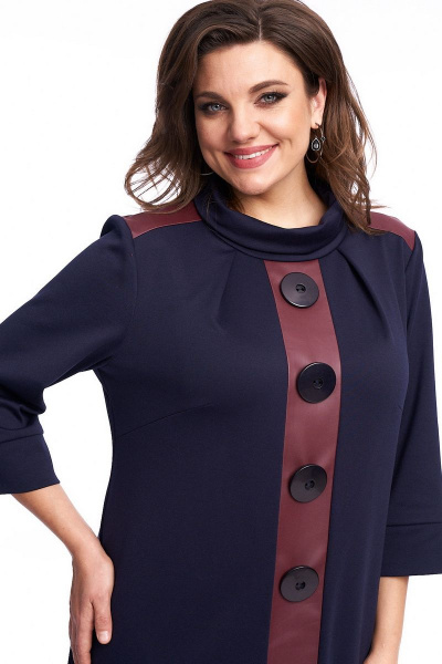 Платье с кожзаменом и кружевными элементами из трикотажа Almirastyle 210 - фото 4