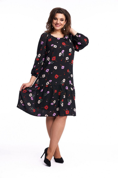 Платье с воланами из шифона и трикотажа с собранным низом Almirastyle 217 - фото 4