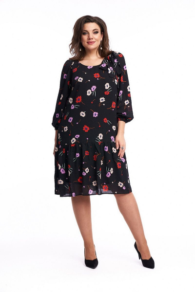 Платье с воланами из шифона и трикотажа с собранным низом Almirastyle 217 - фото 2