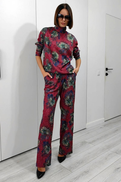 Брюки, свитшот PATRICIA by La Cafe NY15446 красный,зеленый - фото 3