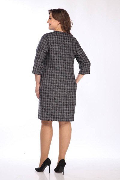 Платье с лампасами и кокеткой на спинке Lady Style Classic 1503/1 синий_с_черным - фото 3