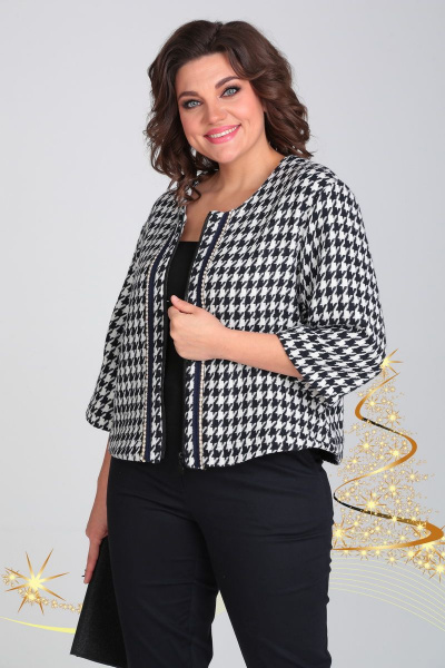 Брюки, жакет Michel chic 1323 темно-синий_белый - фото 2