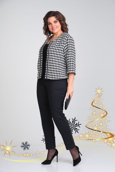 Брюки, жакет Michel chic 1323 темно-синий_белый - фото 6