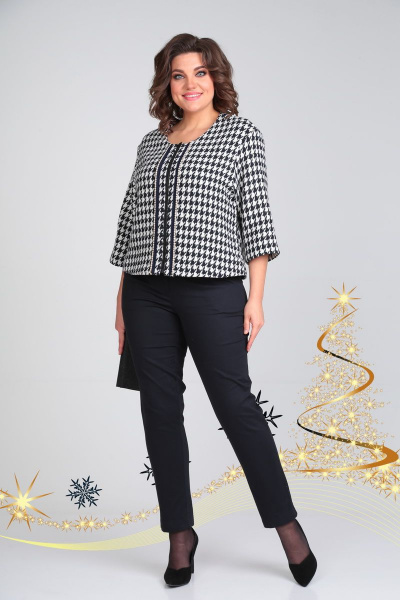 Брюки, жакет Michel chic 1323 темно-синий_белый - фото 4