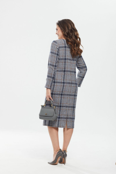 Платье прямое демисезонное из вискозы с поясом MALI 422-102 оранж - фото 9