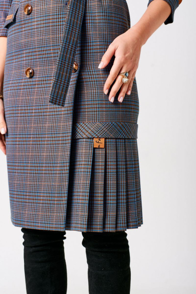 Платье Твой имидж 1283 серый+синий - фото 4